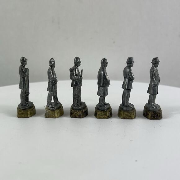 Six Civil War Soldiers Metal Pewter Finished Figures Measures 1-5/8" - Picture 4 of 13
